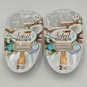 BIC Soleil Escape Women's Two Disposable Razors w/ 5 Blades Sandalwood & Coconut